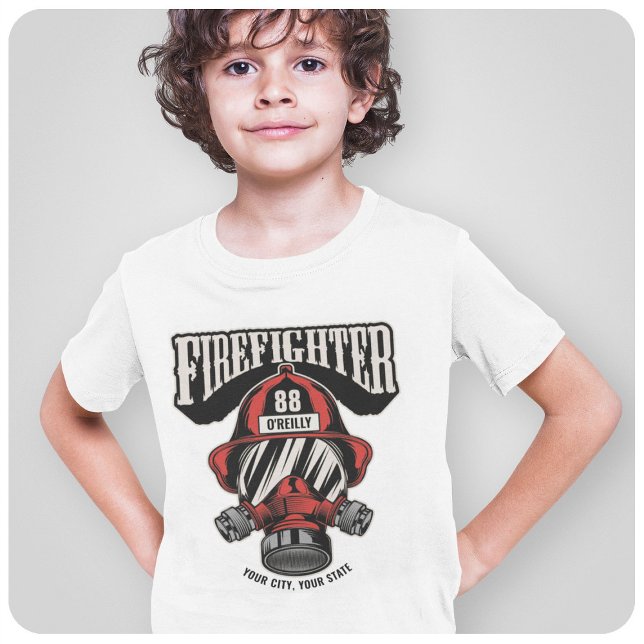 Camiseta Máscara de Bombero Personalizada Casco del Departa (Subido por el creador)