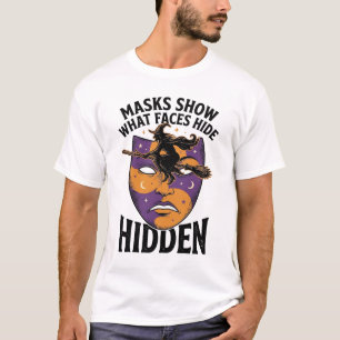 Camiseta Máscara de Bruja Vintage Arte de Ilusión Facial de