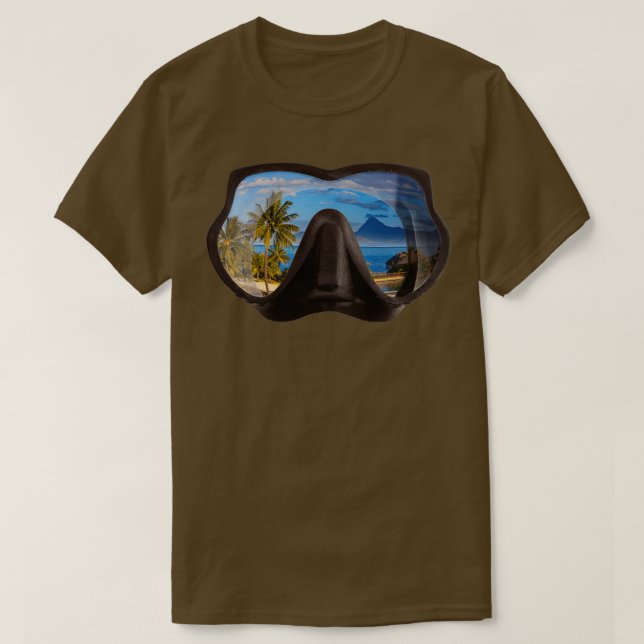 Camiseta Máscara de buceo Scuba Diver Isla Tropical 1 (Diseño del anverso)