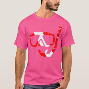 Camiseta Máscara de buceo y snorkel bandera de buzo abajo b