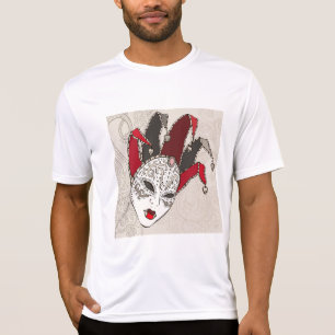 Camiseta Máscara de Bufón de Mardi Gras Carnaval Veneciano