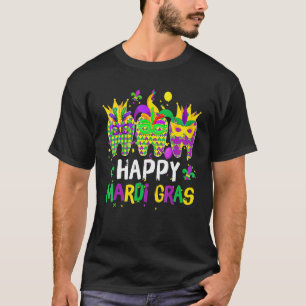 Camiseta Máscara de Bufón Dental Higiene Feliz Mardi Gras