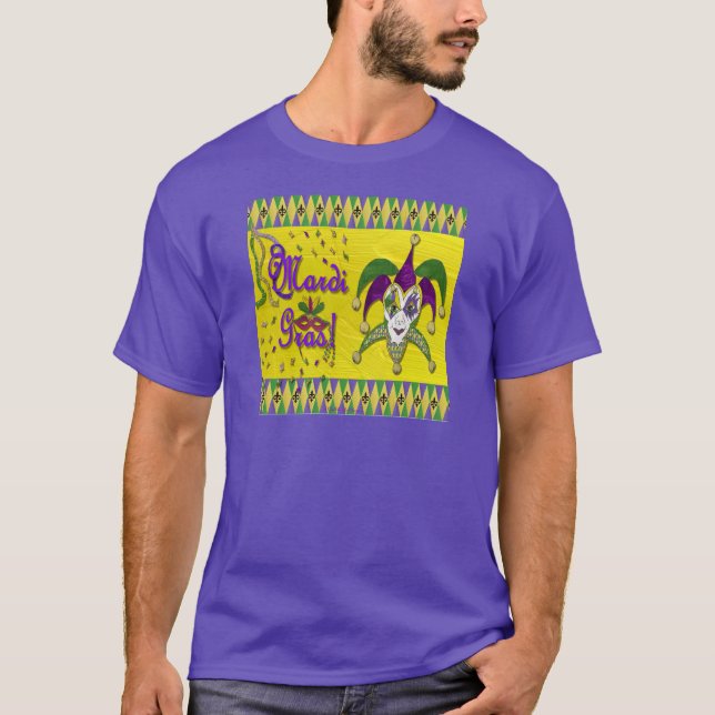 Camiseta Máscara de Bufón Mardi Gras Arlequín (Anverso)