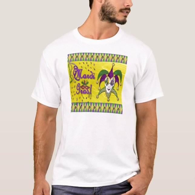 Camiseta Máscara de Bufón Mardi Gras Arlequín (Anverso)