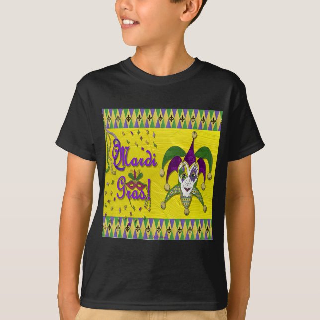 Camiseta Máscara de Bufón Mardi Gras Arlequín (Anverso)