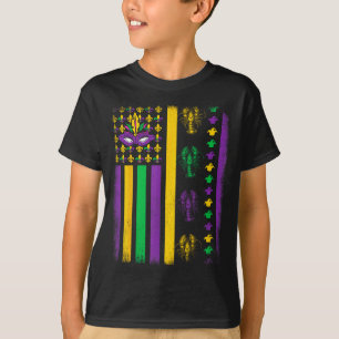 Camiseta Máscara de cangrejo de bandera de EE. UU. de Mardi