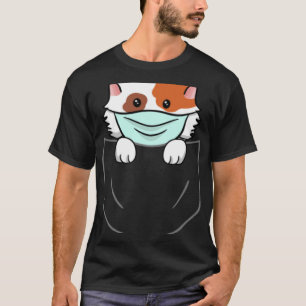 Camiseta Mascara de cara animal de bolsillo del gato en el 