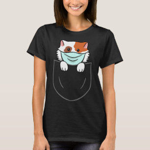 Camiseta Mascara de cara animal de bolsillo del gato en el 