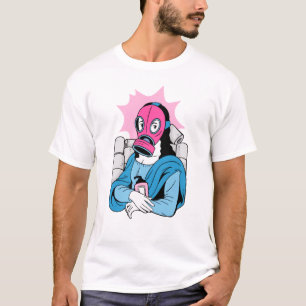 Camiseta máscara de cara de covita mona lisa divertido