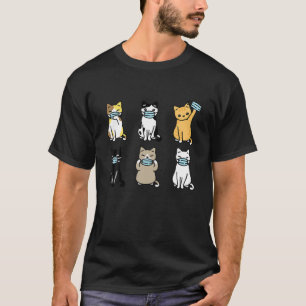 Camiseta Máscara de cara de gato, gatos Mascotas, amantes d