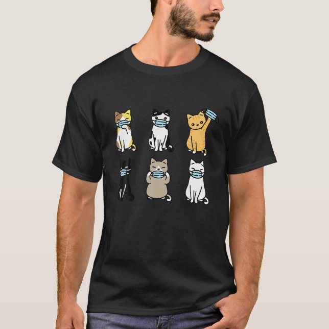 Camiseta Máscara de cara de gato, gatos Mascotas, amantes d (Anverso)