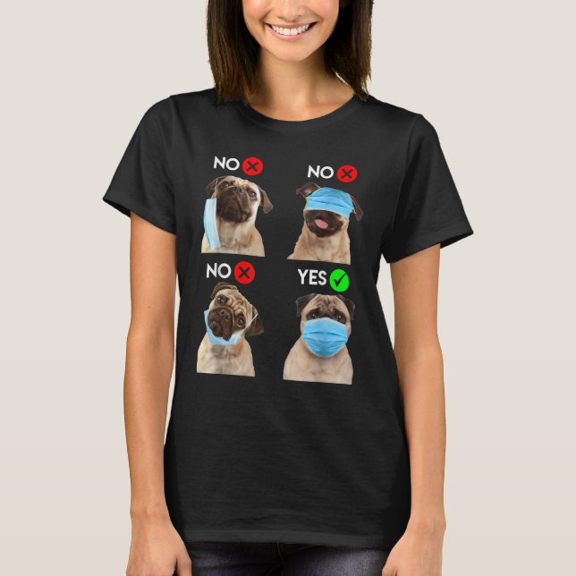 Camiseta Máscara De Cara De Pug Lover Perro A Distancia Soc (Anverso)