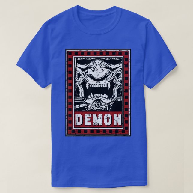 Camiseta Máscara de cara del demonio japonés Harajuku Oni ( (Diseño del anverso)