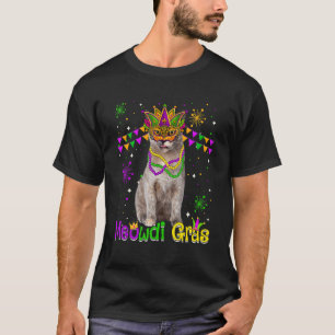 Camiseta Máscara de carnaval de gato de Mardi Gras lindo bi