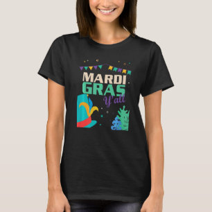 Camiseta Máscara de Carnaval del Desfile de Mardi Gras Y'al