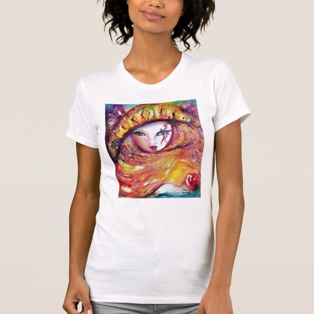 Camiseta MÁSCARA DE CARNAVAL VENECIANA EN Mascarada AMARILL (Anverso)