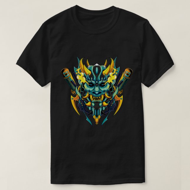 Camiseta Máscara de ciber Oni (Diseño del anverso)