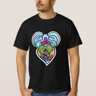 Camiseta Máscara de Corazón Trippy Colorida