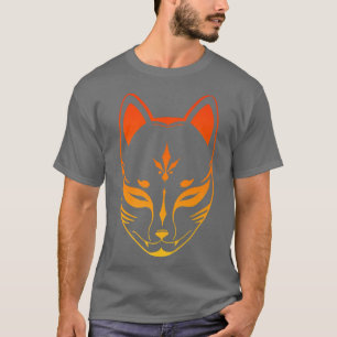 Camiseta máscara de cosecha anime kitsune retro, zorro japo