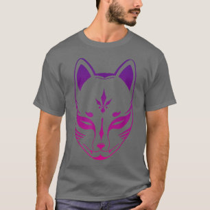 Camiseta máscara de cosecha anime kitsune retro, zorro japo