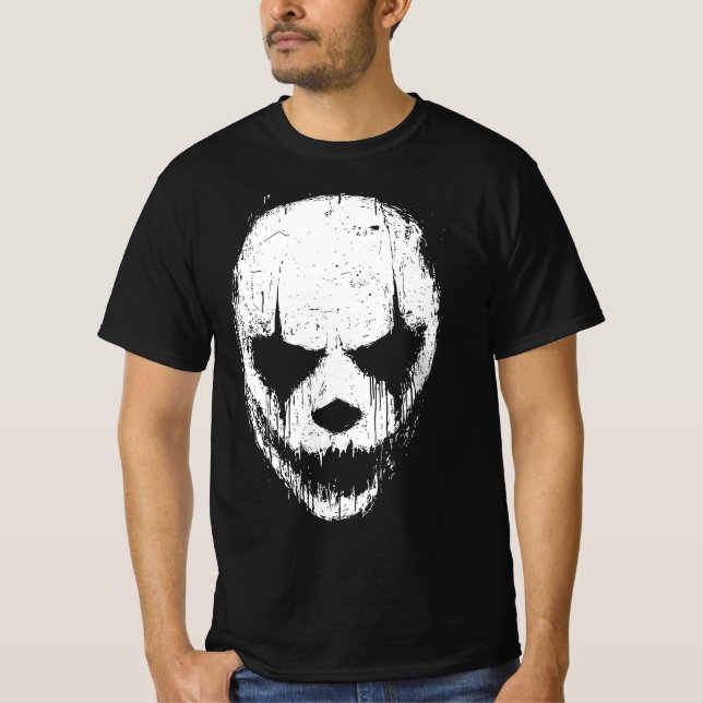 Camiseta Máscara de cráneo con goteo de sombras (Anverso)