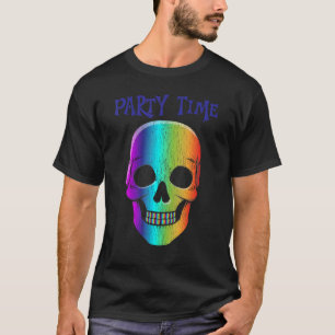 Camiseta Máscara de cráneo psicodélico de Halloween disfraz