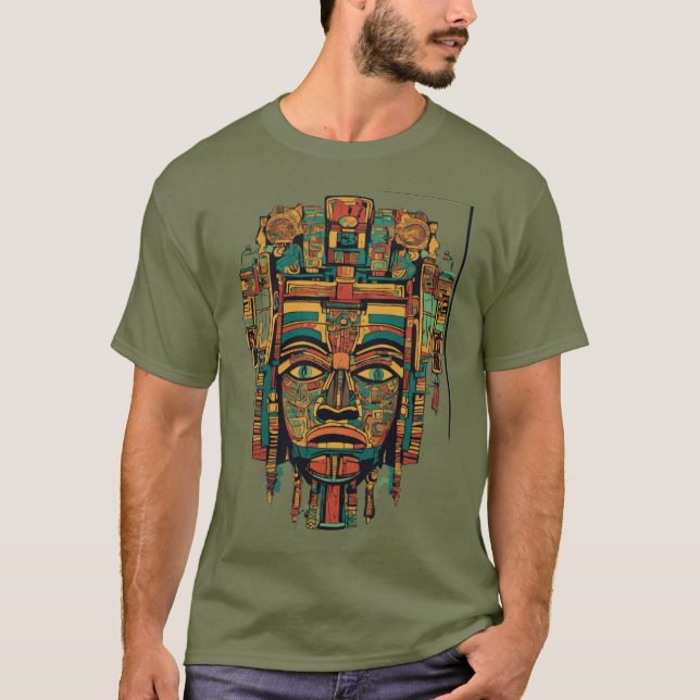 Camiseta Máscara de deidad maya de Ixchel (Anverso)