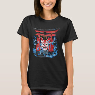 Camiseta Máscara de Demonio Oni japonesa tradicional con pu