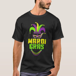 Camiseta Máscara de disfraz de bufón de Mardi Gras para hom