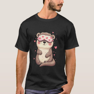 Camiseta Máscara de dormir de nutria corazón