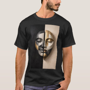 Camiseta Máscara de Dualidad – Rostro Abstracto Geométrico 