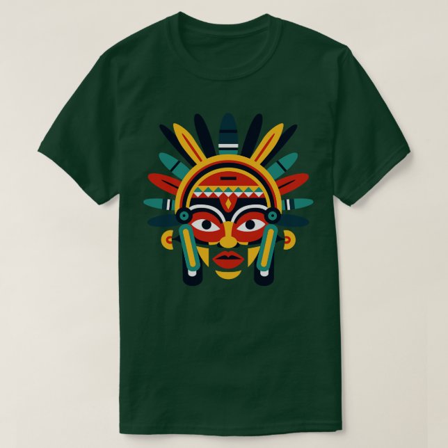 Camiseta Máscara de estilo azteca (Diseño del anverso)