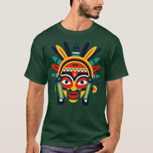 Camiseta Máscara de estilo azteca