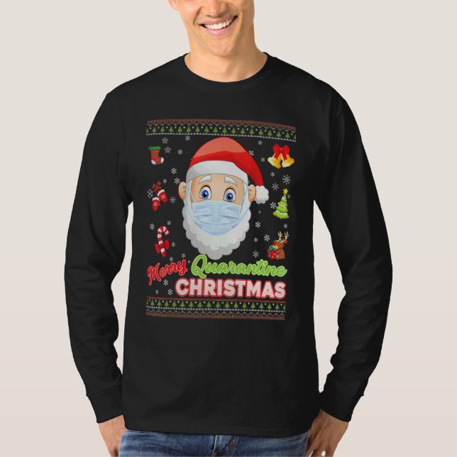 Camiseta Máscara De Feliz Cristo Máscara Santa Elf Navidade (Anverso)