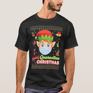 Camiseta Máscara De Feliz Cristo Máscara Santa Elf Navidade