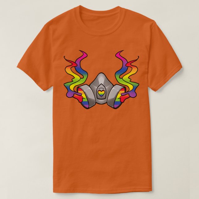 Camiseta Máscara de gas arco iris (Diseño del anverso)