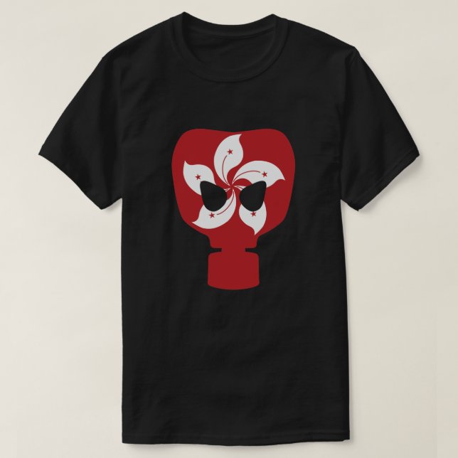 Camiseta Máscara de gas de bandera de Hong Kong (Diseño del anverso)