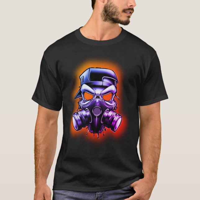 Camiseta Máscara de gases de cráneo tóxicos/radiactivos (Anverso)