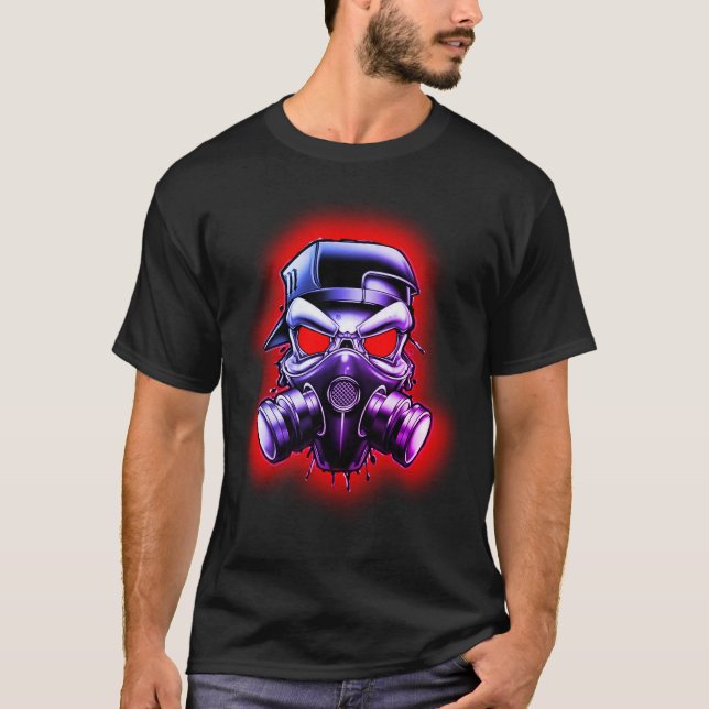 Camiseta Máscara de gases de cráneo tóxicos/radiactivos (Anverso)