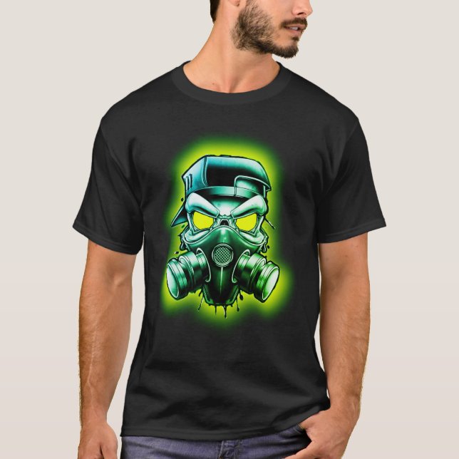 Camiseta Máscara de gases de cráneo tóxicos/radiactivos (Anverso)