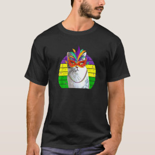 Camiseta Máscara de gato de cuentas para fiesta de Mardi Gr