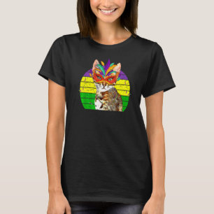 Camiseta Máscara de gato de cuentas para fiesta de Mardi Gr