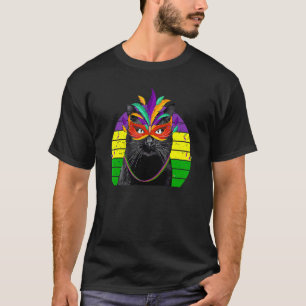 Camiseta Máscara de gato de cuentas para fiesta de Mardi Gr