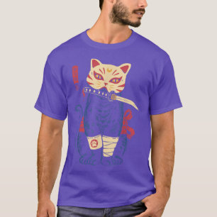 Camiseta Mascara de gato de gatos de Samurai Ninja japonesa