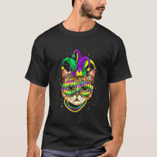 Camiseta Máscara de gato de Mardi Gras divertida fiesta de 