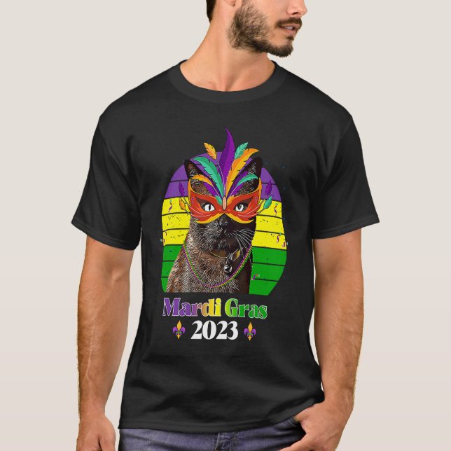Camiseta Máscara de gato fiesta Mardi Gras 2023 2 (Anverso)