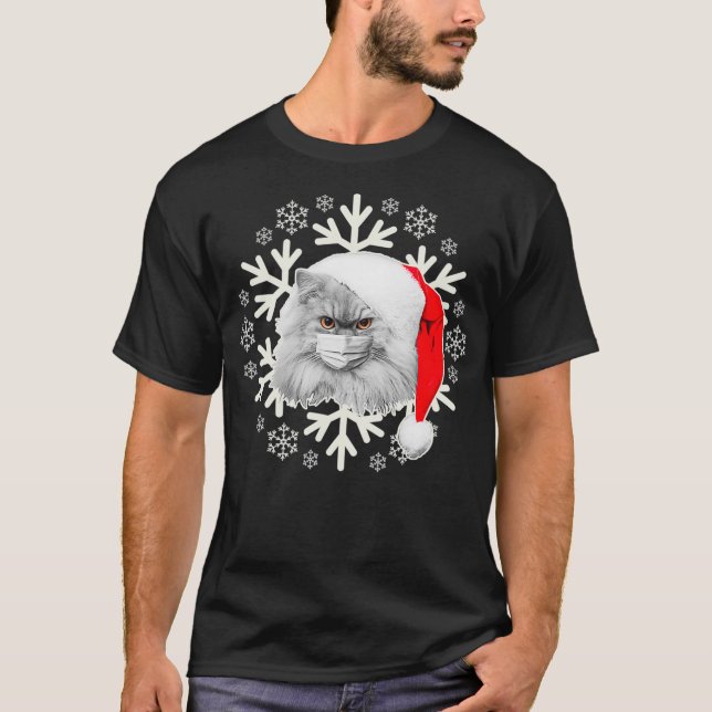 Camiseta Máscara de gato lindo Navidades de máscara facial  (Anverso)