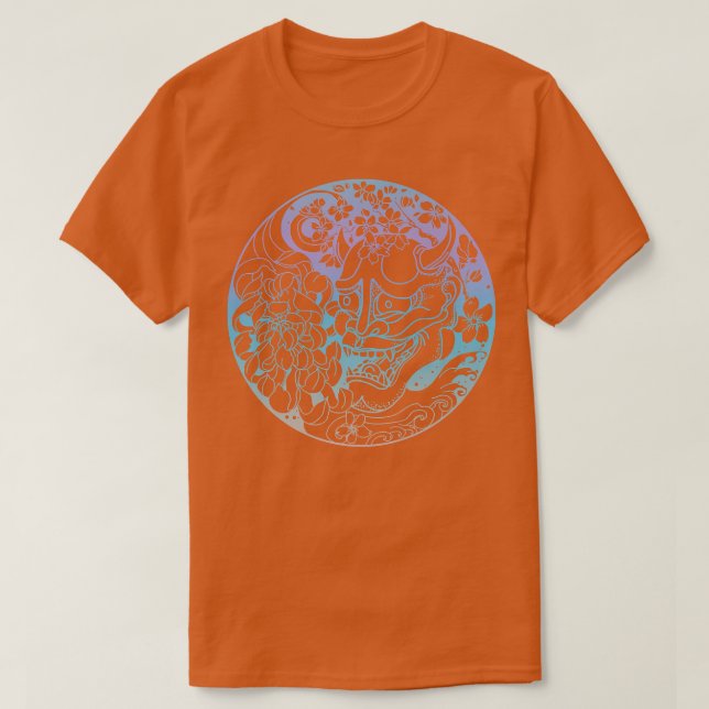 Camiseta Máscara de guerrero de Samurai, máscara de Hannya  (Diseño del anverso)