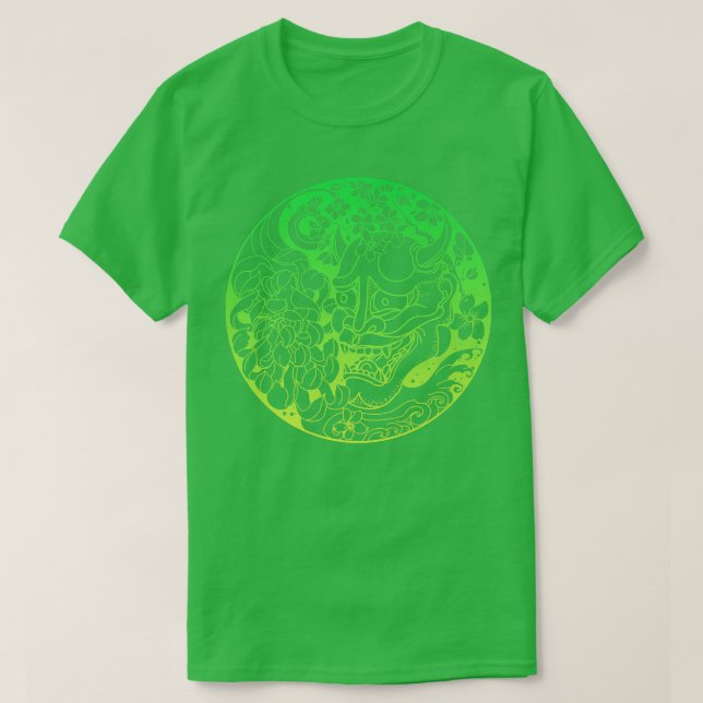 Camiseta Máscara de guerrero de Samurai, máscara de Hannya  (Diseño del anverso)