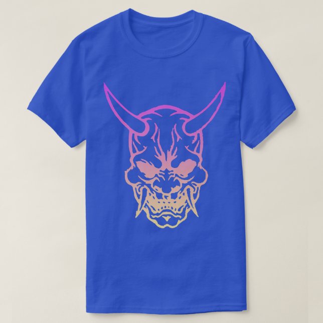 Camiseta Máscara de guerrero de Samurai, máscara de Hannya  (Diseño del anverso)